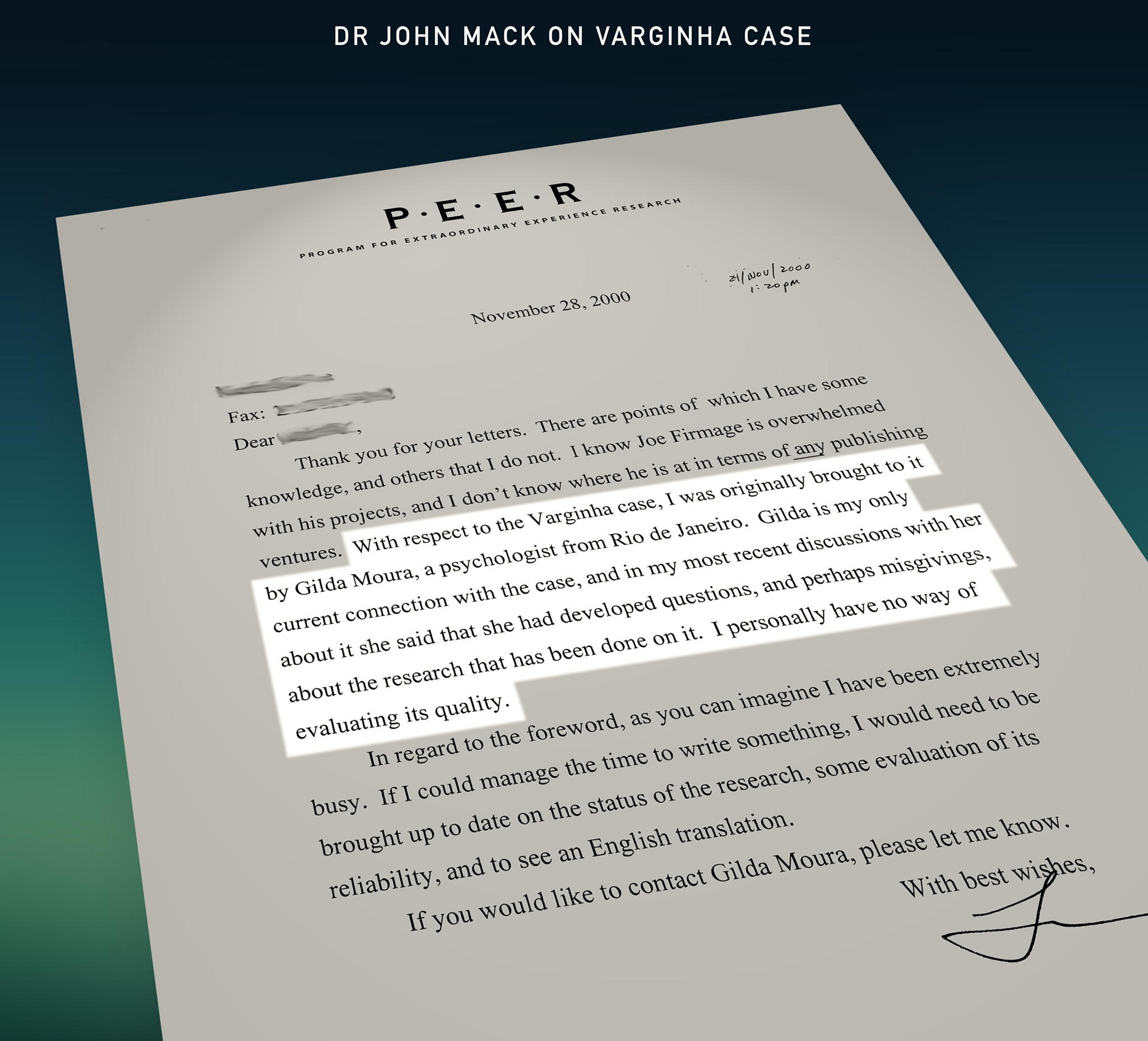 letter by John Mack